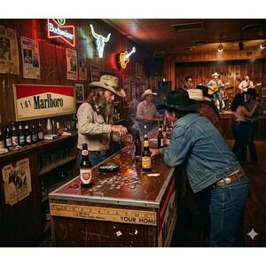 Vintage‎ Marlboro Cigarette Sign Display 1994 Philip Morris Collectible Cowboy